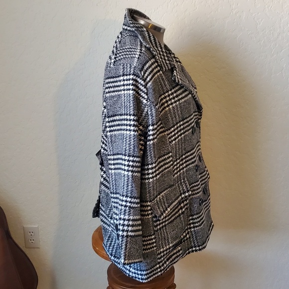 MAXWELL ◇ FAUX WOOL PLAID PEACOAT ◇ NWT - Picture 4 of 8